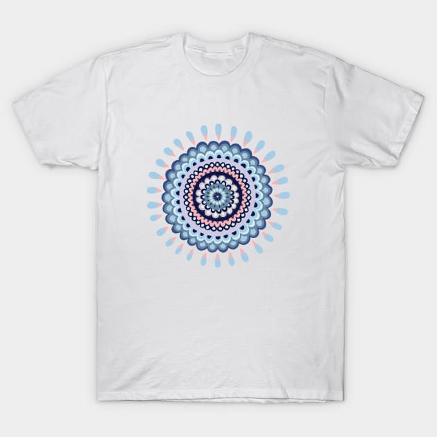Mandala Blue T-Shirt by HayleyLaurenDesign